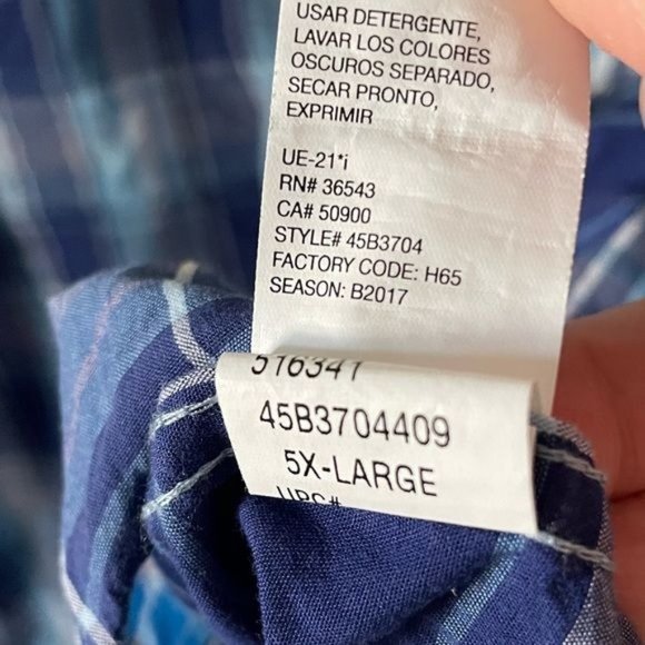 IZOD Saltwater 5X Relaxed Classic Blue Plaid Short Sleeve Button Up Shirt - Picture 13 of 15